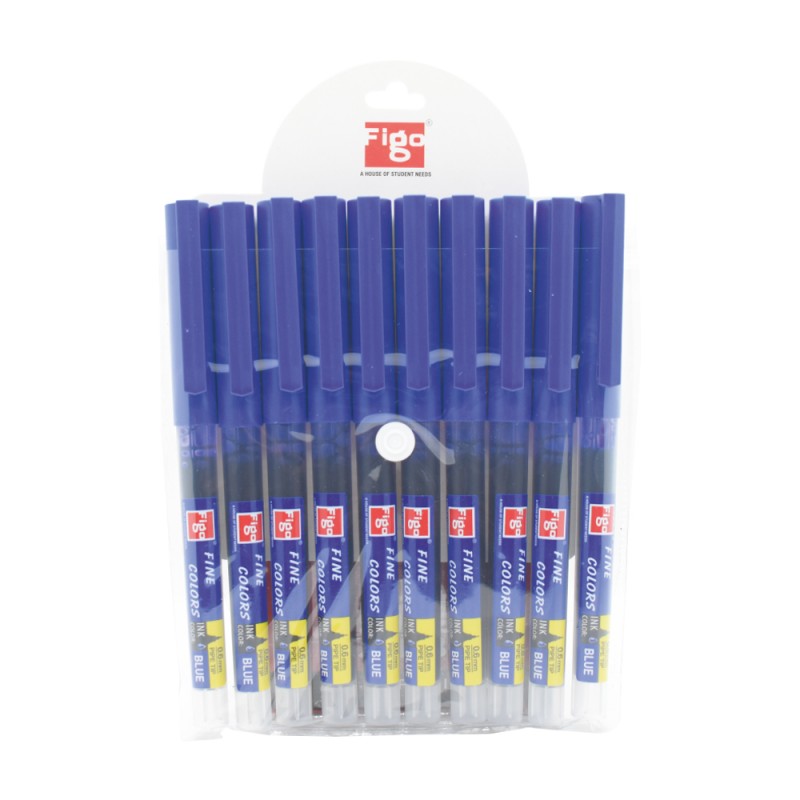 Figo Fine Colors Gel Pen (10 Pieces Per Pack) (Blue)